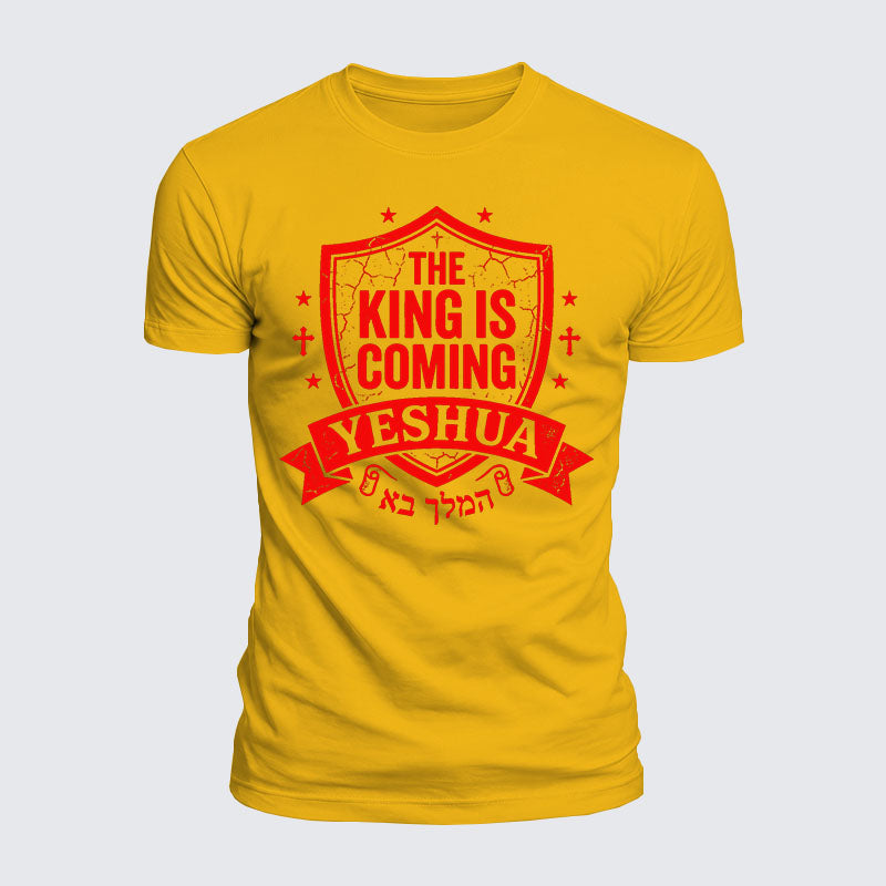 Luxe Mercerized Cotton Tee - Yeshua The King Is Coming Hebrew Name