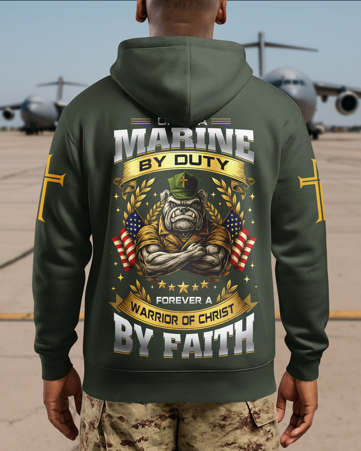 Once A Marine By Duty Forever A Warrior Of Christ By Faith Hoodie