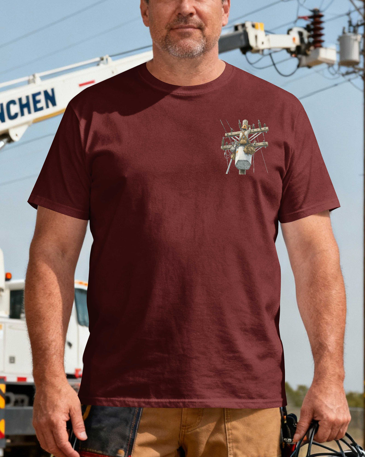 This Lineman Fixes What Storms Break With The Strength God Gives T-Shirt