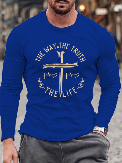 The Way The Truth The Life Christian God Jesus  Cotton Long Sleeve T-Shirt