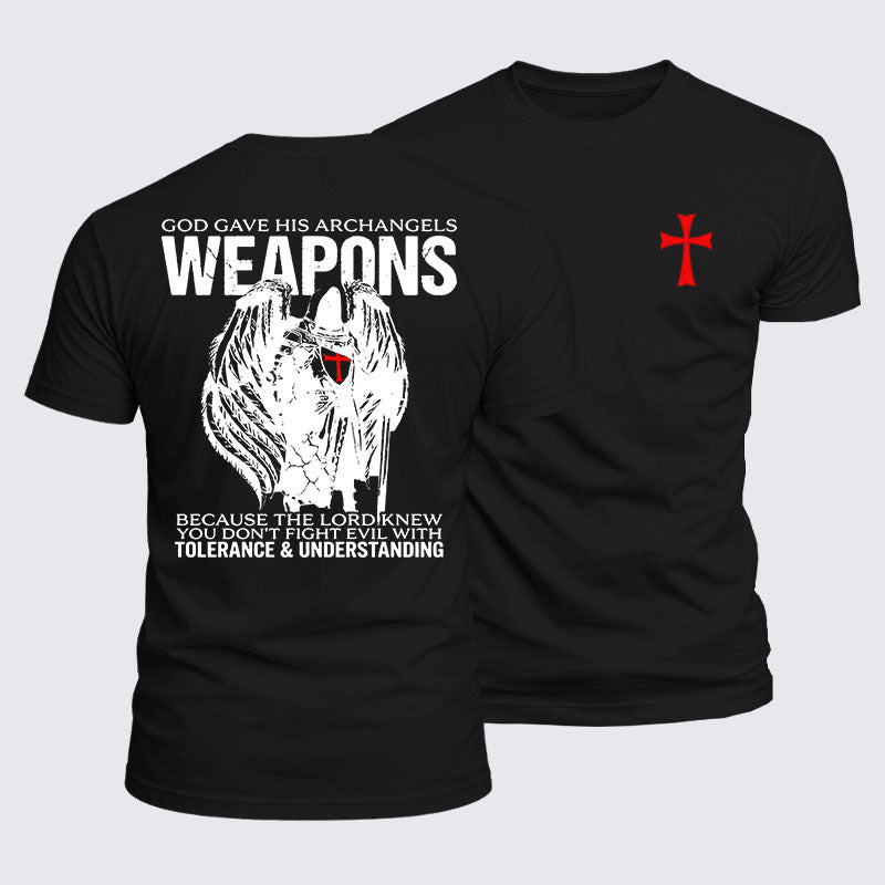 Luxe Mercerized Cotton Tee - God Gave His Archangels Weapons