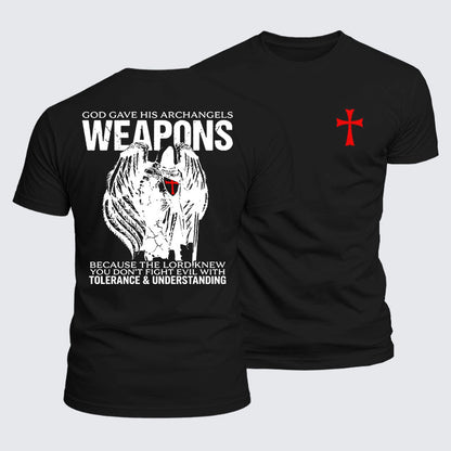 Luxe Mercerized Cotton Tee - God Gave His Archangels Weapons