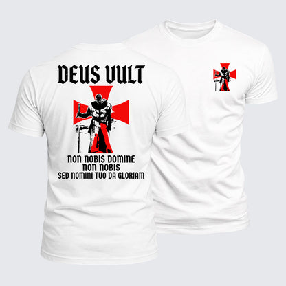 Luxe Mercerized Cotton Tee - Deus Vult Non Nobis Domine, Non Nobis, Sed Nomini Tuo Da Gloriam