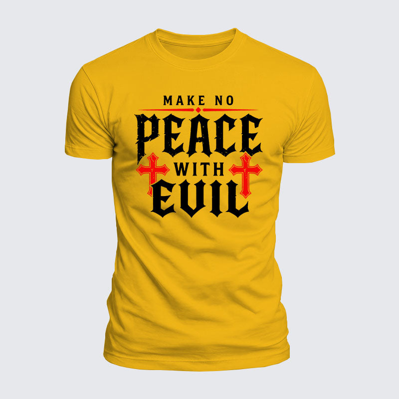 Luxe Mercerized Cotton Tee - Make No Peace with Evil Knight Templar Jerusalem Cross