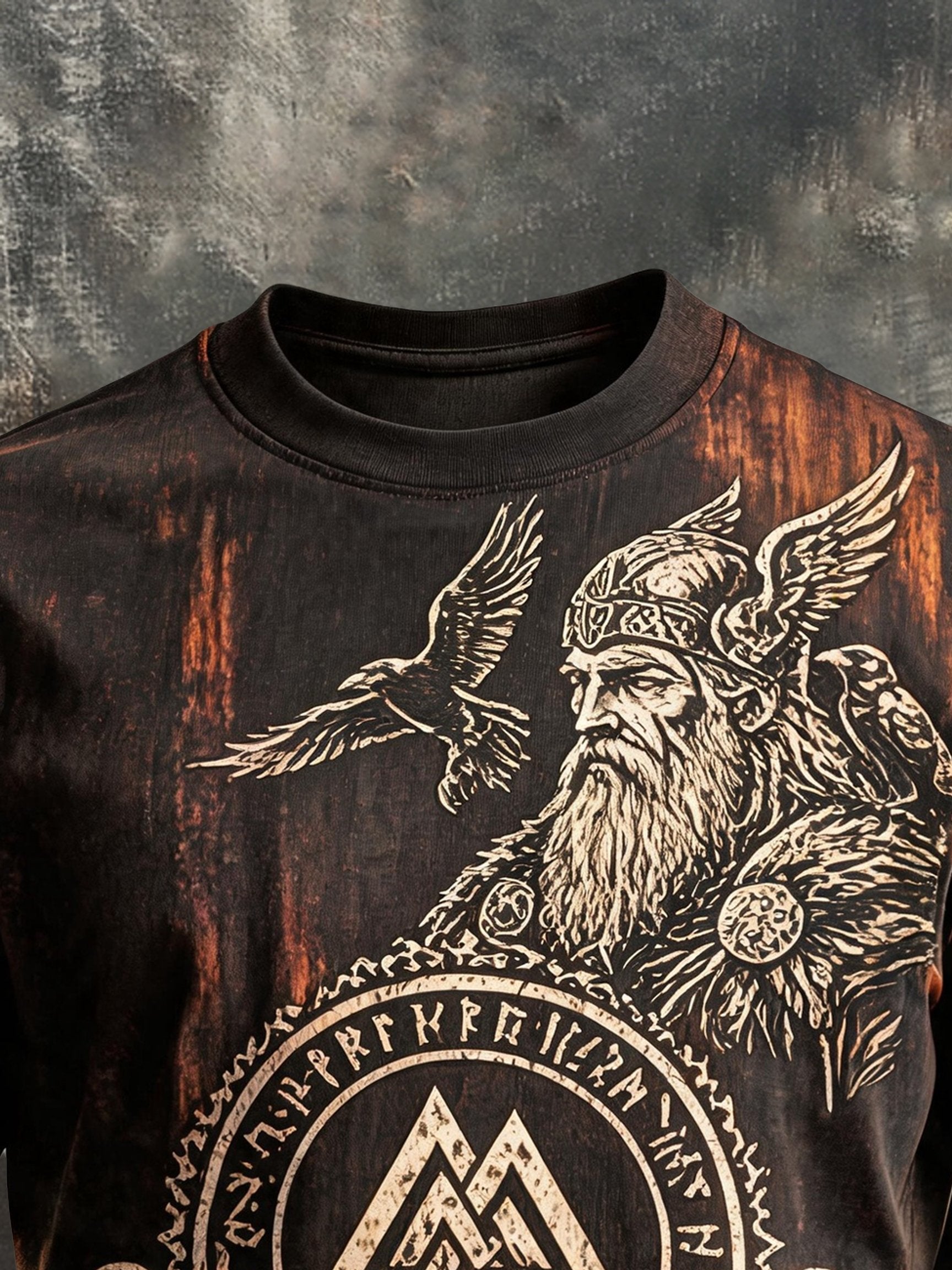 Men's Vintage Viking-Print T-Shirt