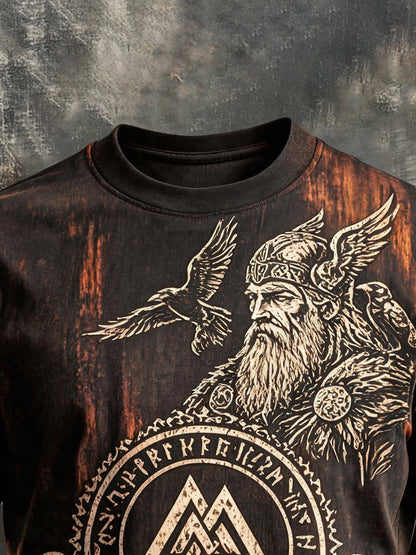 Men's Vintage Viking-Print T-Shirt