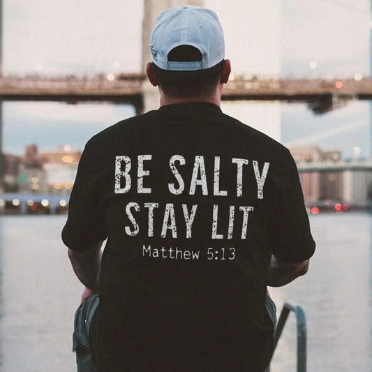 Be Salty Stay Lit Printed Men's T-shirt