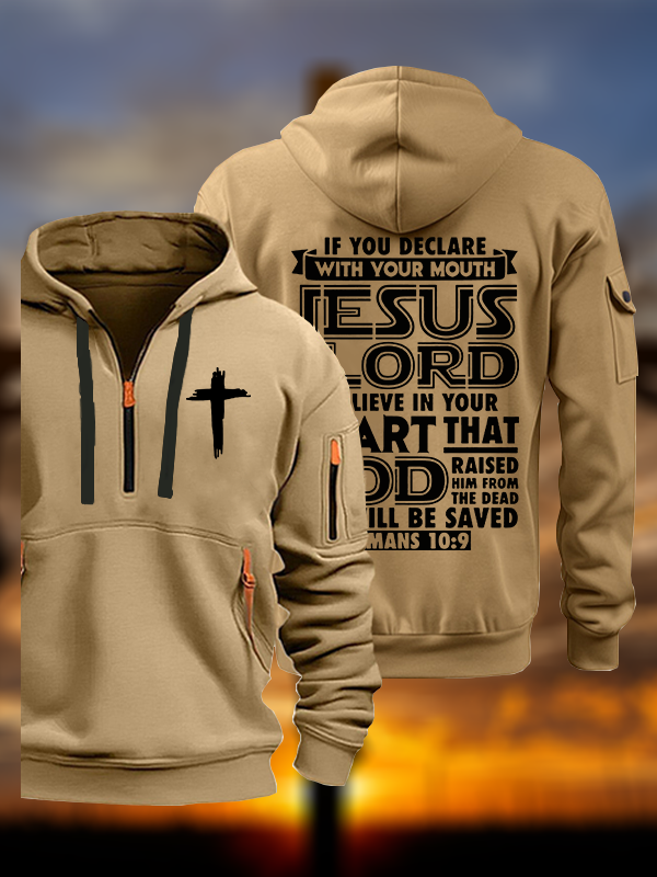 Romans 10:9 Jesus is Lord Jesus God Christian Zipper Hoodies