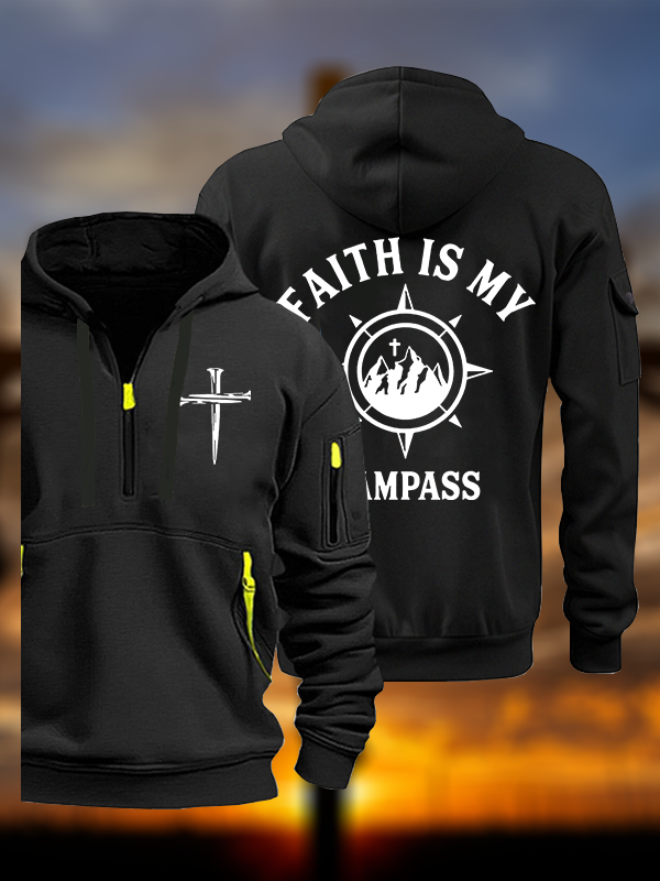 Faith Is My Campass Jesus God Christian Zipper Hoodies