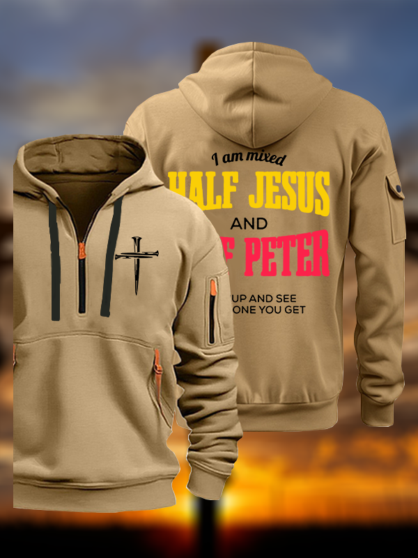 I Am Mixed Half Jesus And Half Peter Jesus God Christian Zipper Hoodies