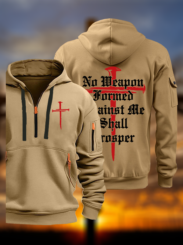 No Weapon Formed Against Me Shall Prosper Jesus God Christian Zipper Hoodies