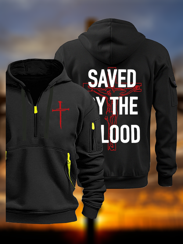 Saved By The Blood Jesus God Christian Zipper Hoodies