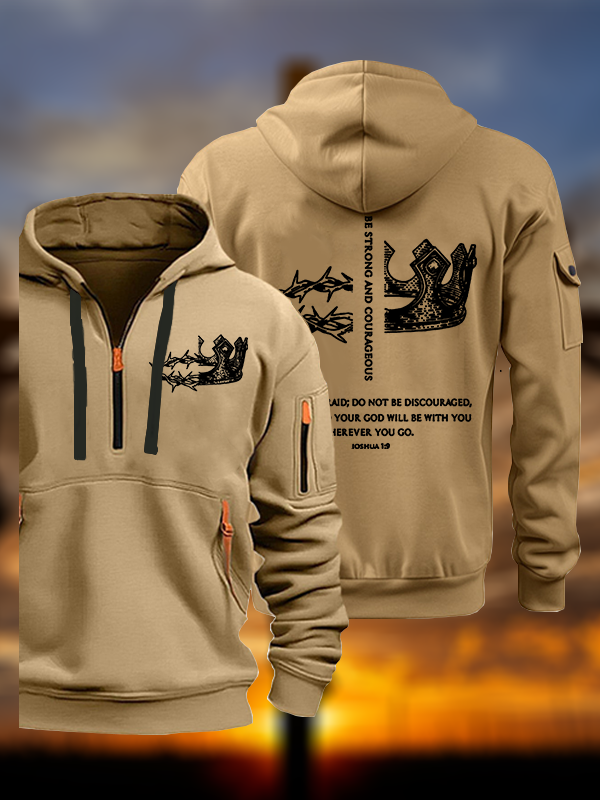 Be Strong and Courageous Jesus God Christian Zipper Hoodies