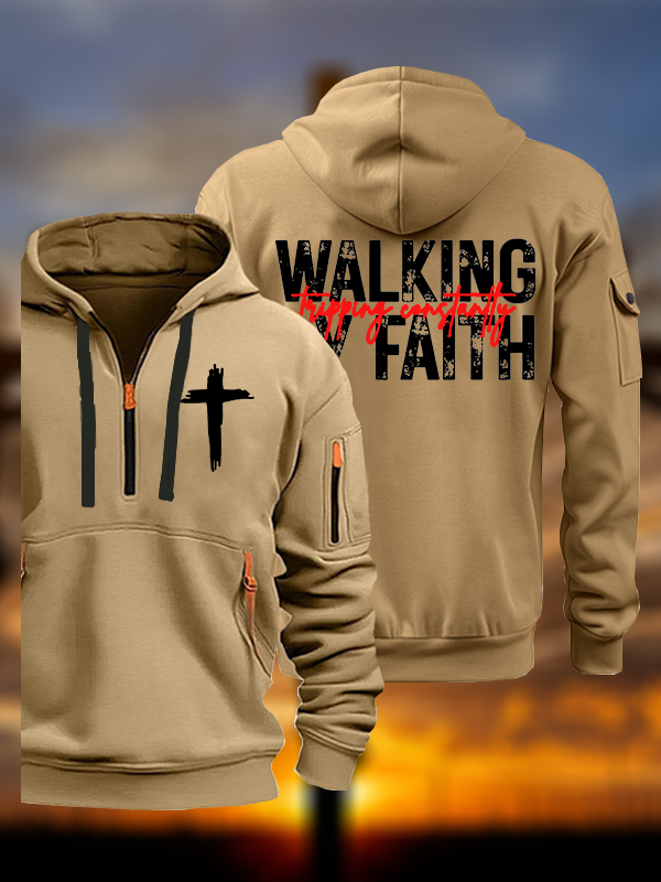Walking By Faith Tripping Constantly  Jesus God Christian Zipper Hoodies