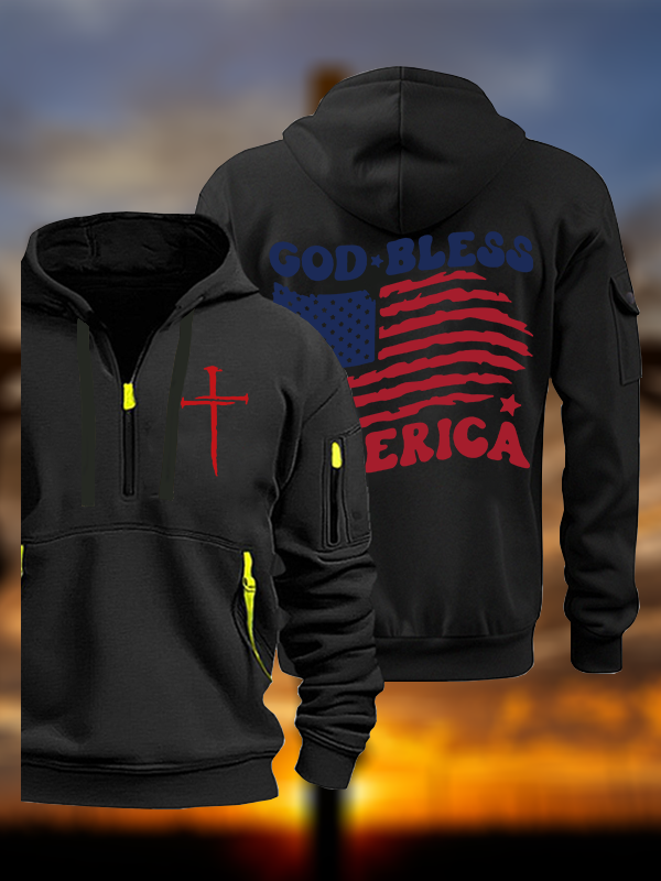 God Bless America  Jesus God Christian Zipper Hoodies
