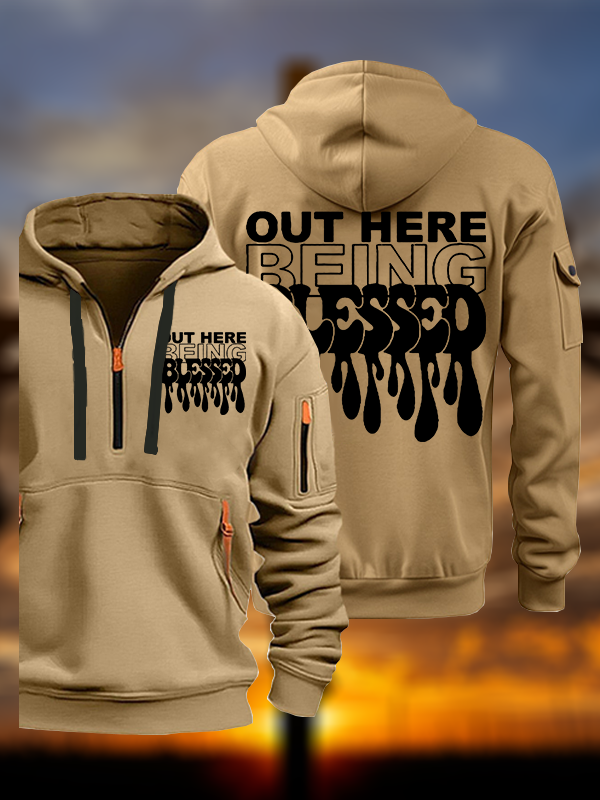 Out Here Being Blessed Jesus God Christian Zipper Hoodies