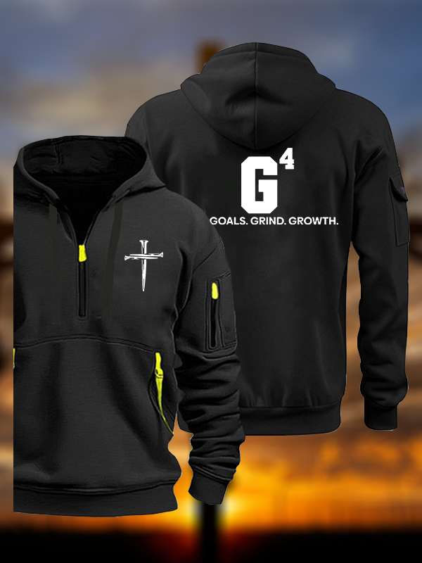 God Goals Grind Growth Jesus God Christian Zipper Hoodies