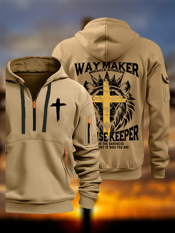 Lion Way Maker Miracle Worker Jesus God Christian Zipper Hoodies