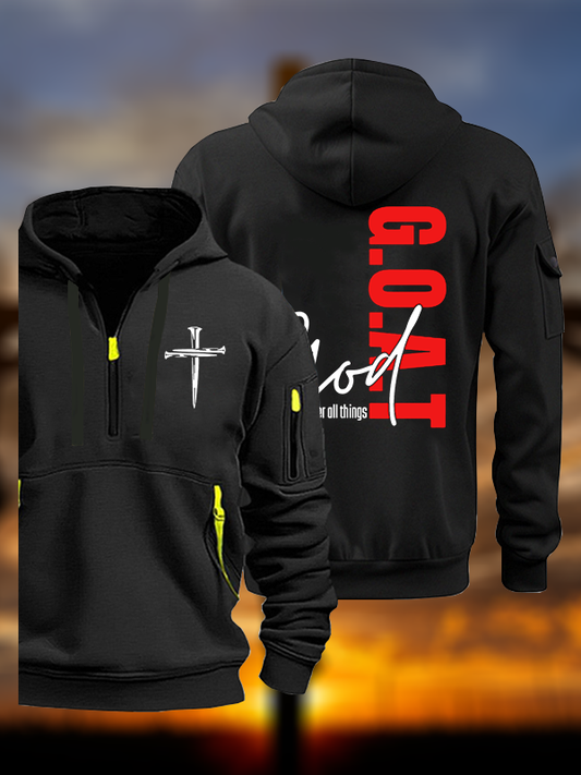 G.O.A.T.  Jesus God Christian Zipper Hoodies