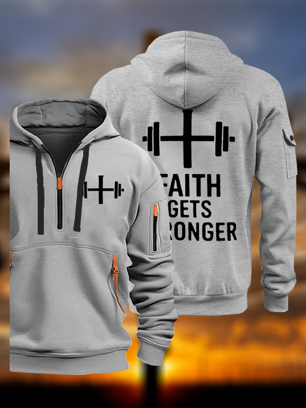 Faith Gets Stronger Jesus God Christian Zipper Hoodies