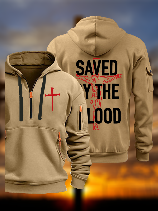 Saved By The Blood Jesus God Christian Zipper Hoodies