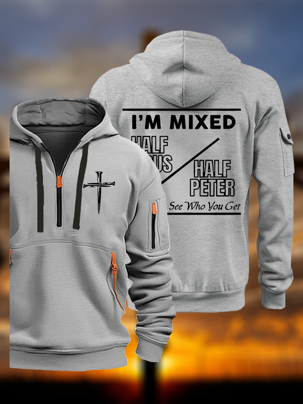 I Am Mixed Half Jesus and Half Peter Jesus God Christian Zipper Hoodies