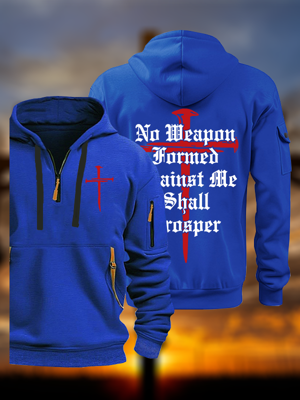 No Weapon Formed Against Me Shall Prosper Jesus God Christian Zipper Hoodies