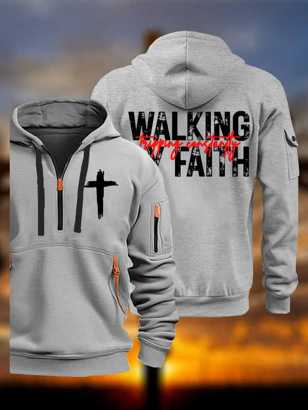 Walking By Faith Tripping Constantly  Jesus God Christian Zipper Hoodies