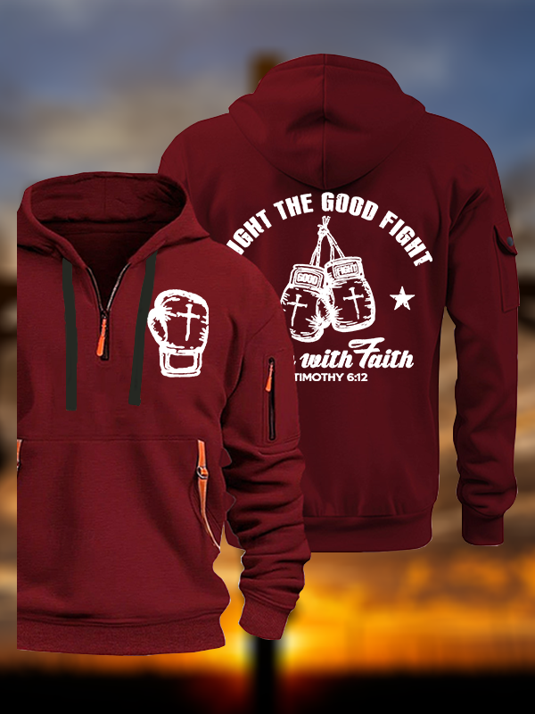Fight The Good Fight Jesus God Christian Zipper Hoodies
