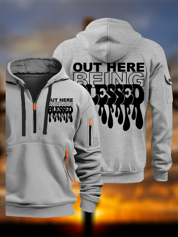 Out Here Being Blessed Jesus God Christian Zipper Hoodies