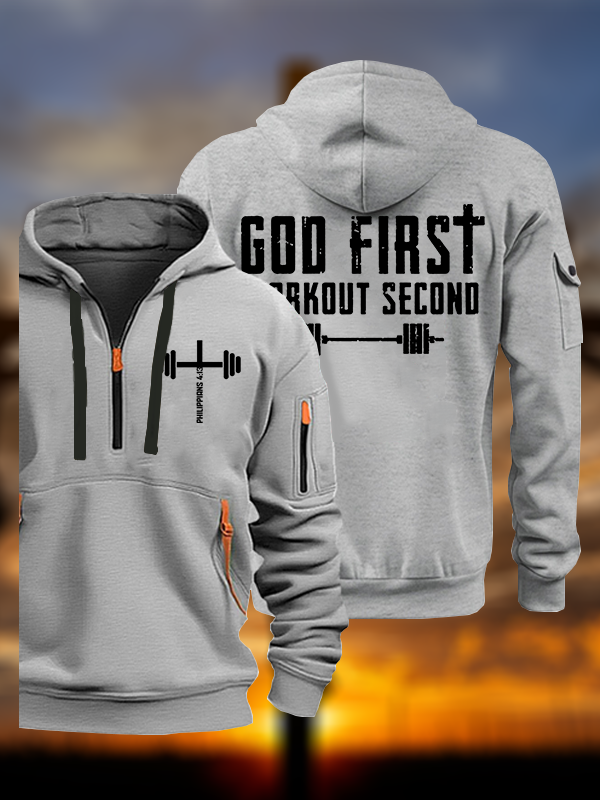 God First Workout Second Jesus God Christian Zipper Hoodies