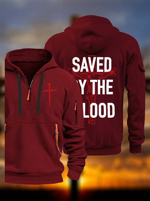 Saved By The Blood Jesus God Christian Zipper Hoodies