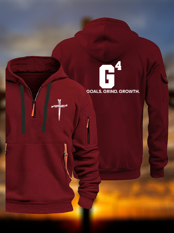God Goals Grind Growth Jesus God Christian Zipper Hoodies