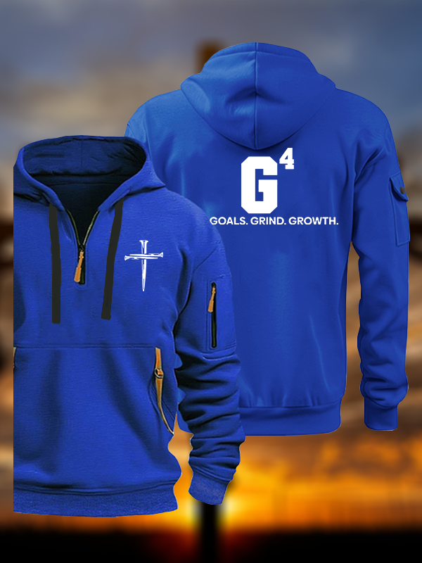 God Goals Grind Growth Jesus God Christian Zipper Hoodies