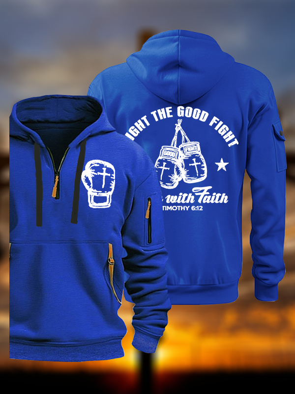 Fight The Good Fight Jesus God Christian Zipper Hoodies