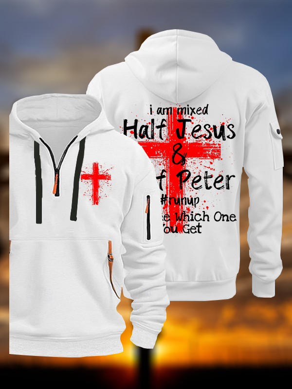I Am Mixed Half Jesus and Half Peter Jesus God Christian Zipper Hoodies