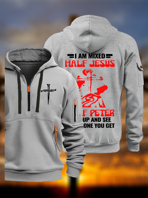I Am Mixed Half Jesus And Half Peter Jesus God Christian Zipper Hoodies