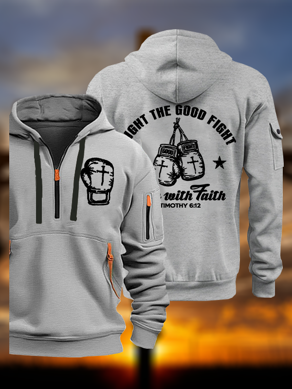 Fight The Good Fight Jesus God Christian Zipper Hoodies