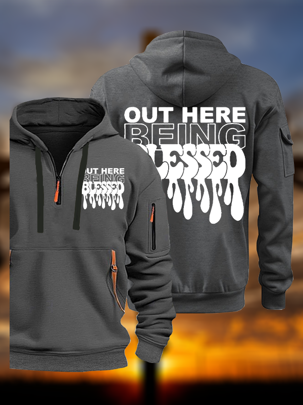 Out Here Being Blessed Jesus God Christian Zipper Hoodies