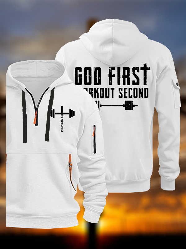God First Workout Second Jesus God Christian Zipper Hoodies