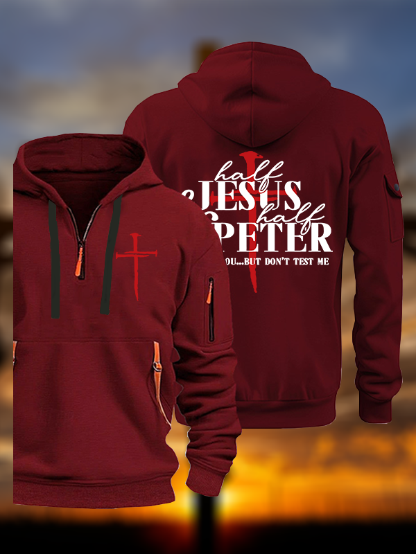 Half Jesus Half Peter Jesus God Christian Zipper Hoodies