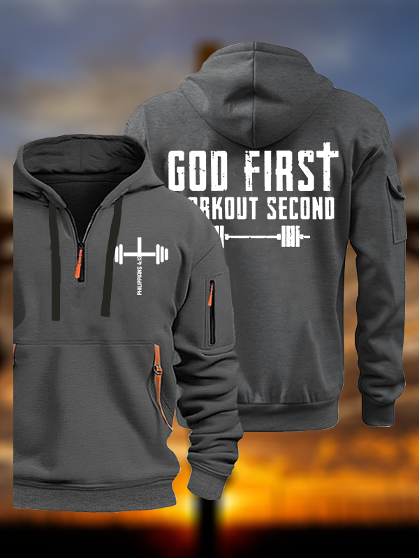 God First Workout Second Jesus God Christian Zipper Hoodies