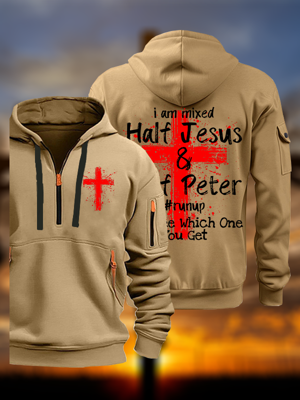 I Am Mixed Half Jesus and Half Peter Jesus God Christian Zipper Hoodies