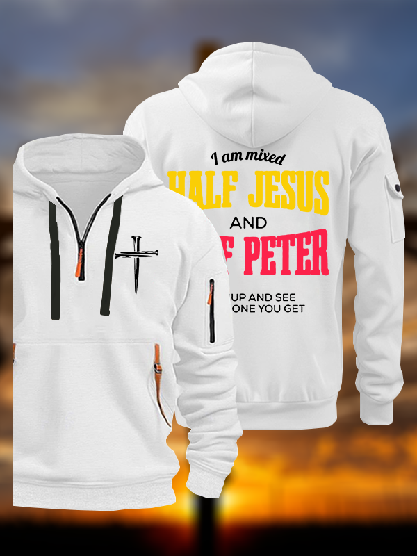 I Am Mixed Half Jesus And Half Peter Jesus God Christian Zipper Hoodies
