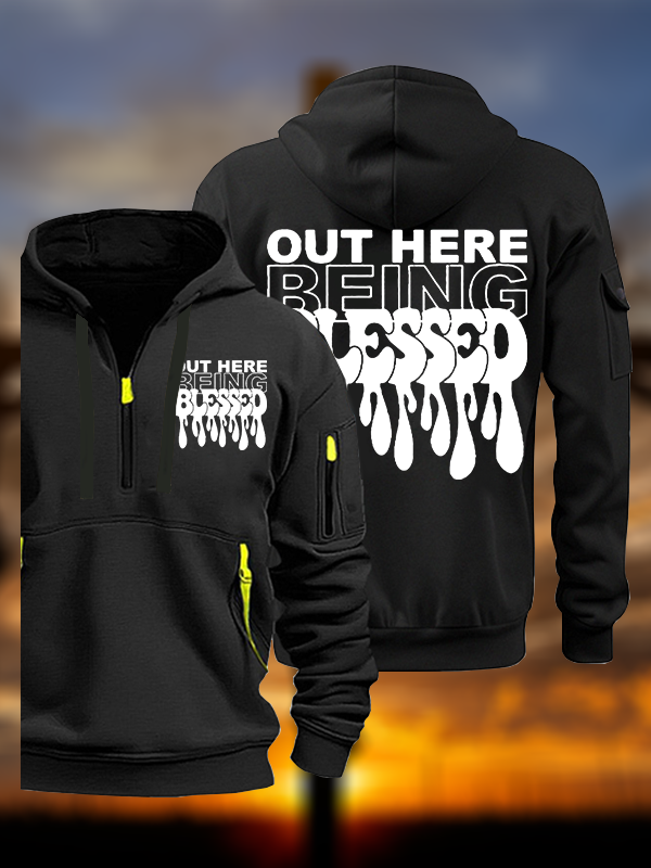 Out Here Being Blessed Jesus God Christian Zipper Hoodies