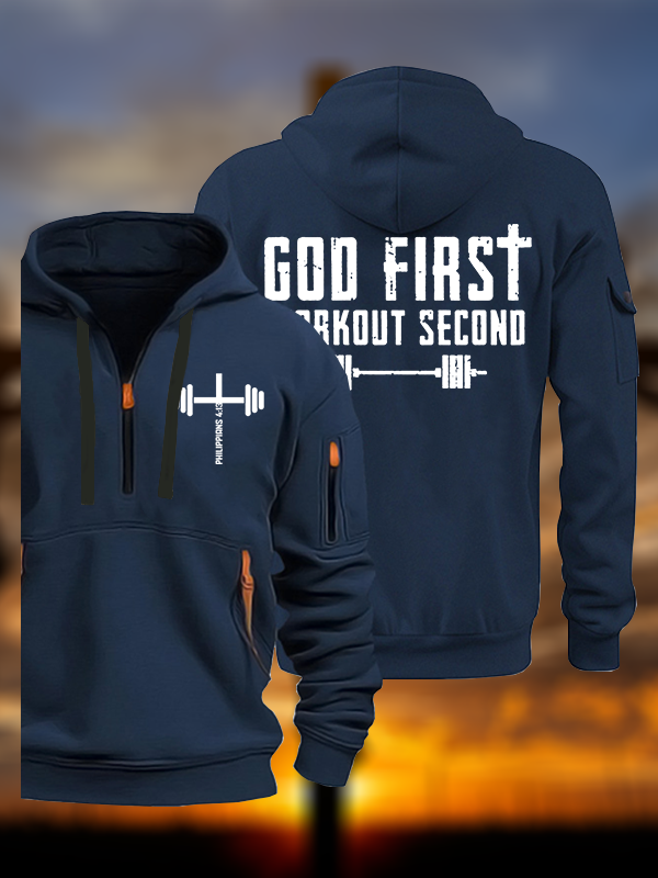 God First Workout Second Jesus God Christian Zipper Hoodies