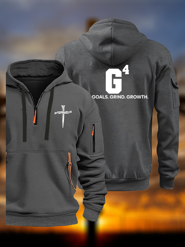 God Goals Grind Growth Jesus God Christian Zipper Hoodies