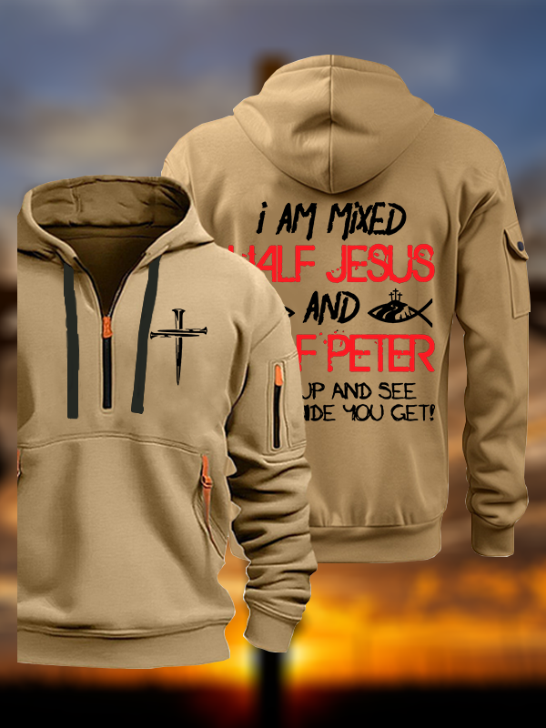 I Am Mixed Half Jesus And Half Peter Jesus God Christian Zipper Hoodies