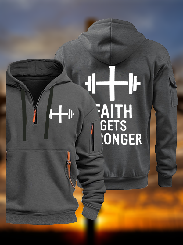 Faith Gets Stronger Jesus God Christian Zipper Hoodies