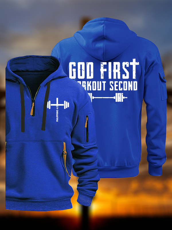 God First Workout Second Jesus God Christian Zipper Hoodies